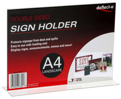 A4 Upright Double Sided Landscape Menu/Sign Holder