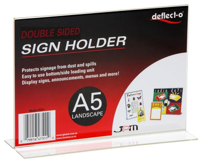 A5 Upright Double Sided Landscape Menu/Sign Holder