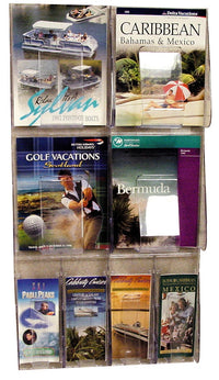 Stand Tall Pre-assembled Wall Mounting Brochure Holders - 4x A4/4x DLE Pockets