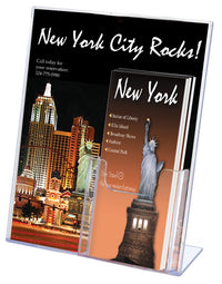 A4/DLE Combination Slanted Single Sided Portrait Sign/Brochure Holder - In Front
