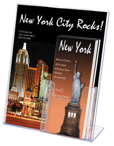 A4/DLE Combination Slanted Single Sided Portrait Sign/Brochure Holder - In Front