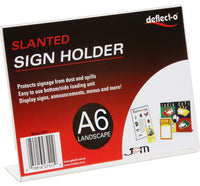 A6 Slanted Single Sided Landscape Menu/Sign Holder