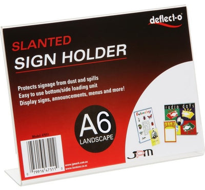 A6 Slanted Single Sided Landscape Menu/Sign Holder
