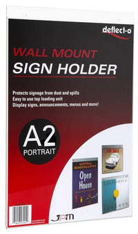 A2 Single Sided Portrait Wall Mounting Sign Holder