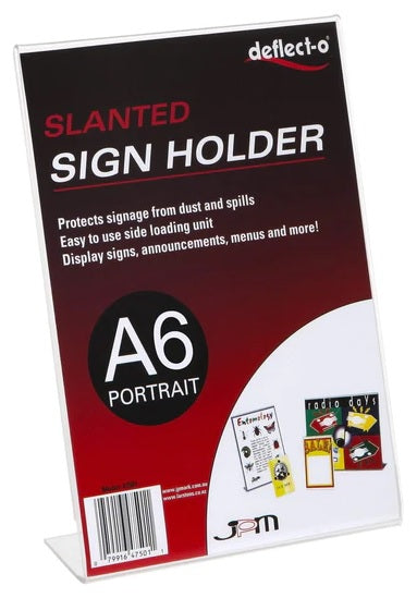 A6 Slanted Single Sided Portrait Menu/Sign Holder