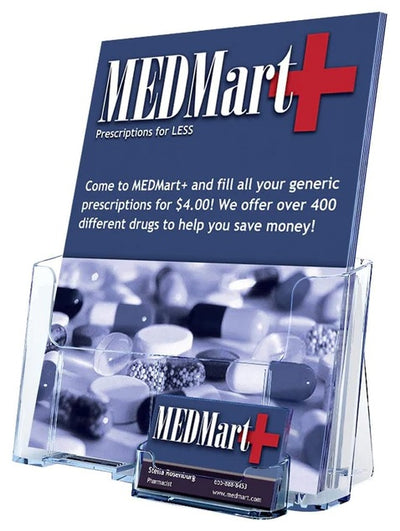 A4 Single Pocket Brochure Holder with Business Card Holder