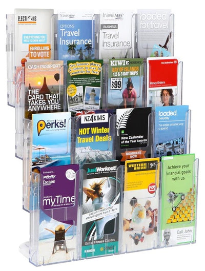 DLE Lit Loc Wall Mounting Brochure Holders Kit - 16x Pockets