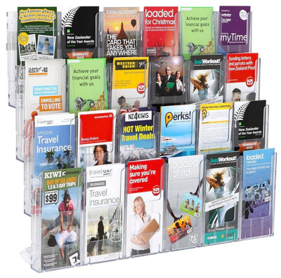DLE Lit Loc Wall Mounting Brochure Holders Kit - 24x Pockets