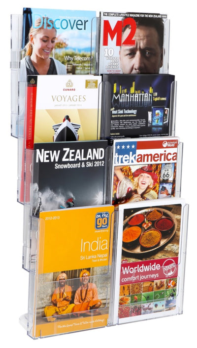 A4 Lit Loc Wall Mounted Brochure Holders Kit - 8x Pockets