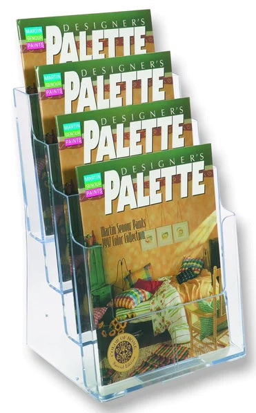A4 Four Pocket Single Column Free Standing/Wall Mounting Brochure Holder