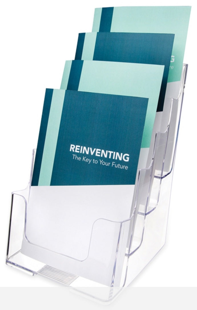 A5 Four Pocket Single Column Free Standing/Wall Mounting Brochure Holder