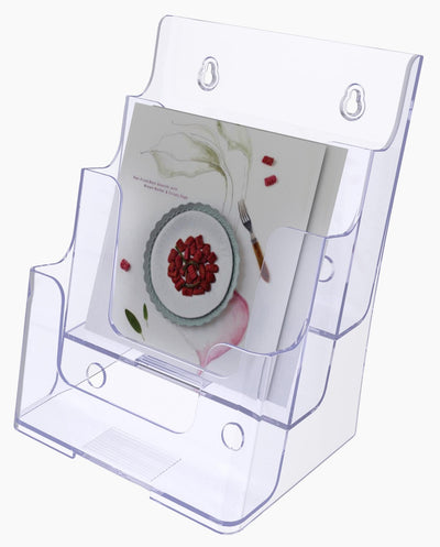 A5 Three Pocket Single Column Free Standing/Wall Mounting Brochure Holder