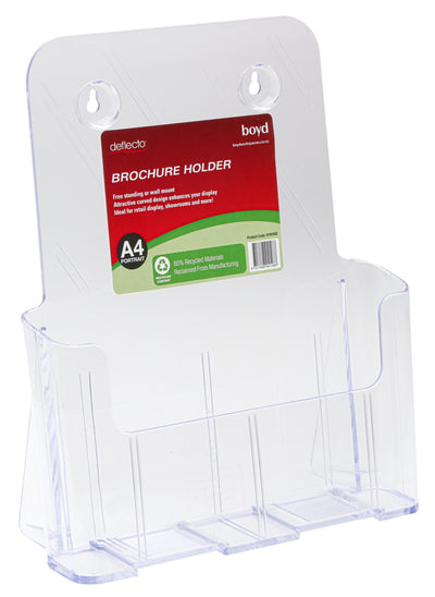 A4 Single Pocket Free Standing/Wall Mounting Brochure Holder - 80% Recycled