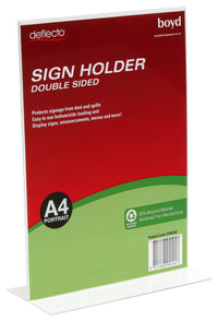 A4 Upright Double Sided Portrait Menu/Sign Holder - 80% Recycled