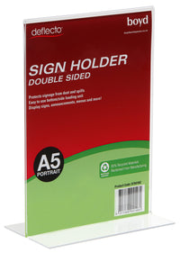 A5 Upright Double Sided Portrait Menu/Sign Holder - 80% Recycled