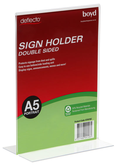 A5 Upright Double Sided Portrait Menu/Sign Holder - 80% Recycled