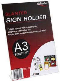 A3 Slanted Single Sided Portrait Menu/Sign Holder