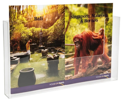 A3 Single Pocket Landscape Wall Mounting Brochure Holder