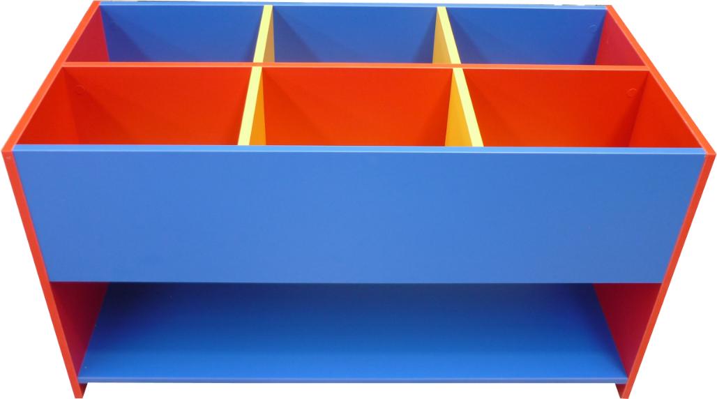 Book Browser Bin - 6 Bins with Storage Compartment