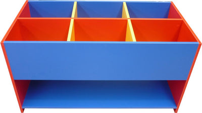 Book Browser Bin - 6 Bins with Storage Compartment