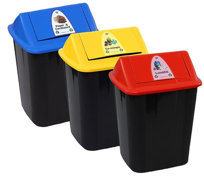 Colour-coded Waste Separation/Recycling Bins - 32 Litres - 4 Categories