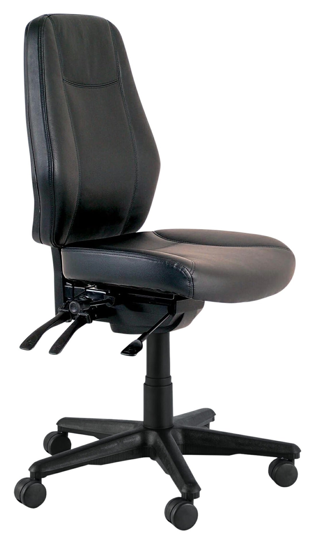 Buro Aura Ergo + Highback Executive Office Chair in Black PU Leather