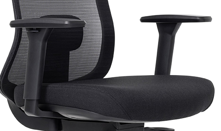 Height and Width Adjustable Armrests for Buro Elan Mesh Back Chair in Black (Pair)