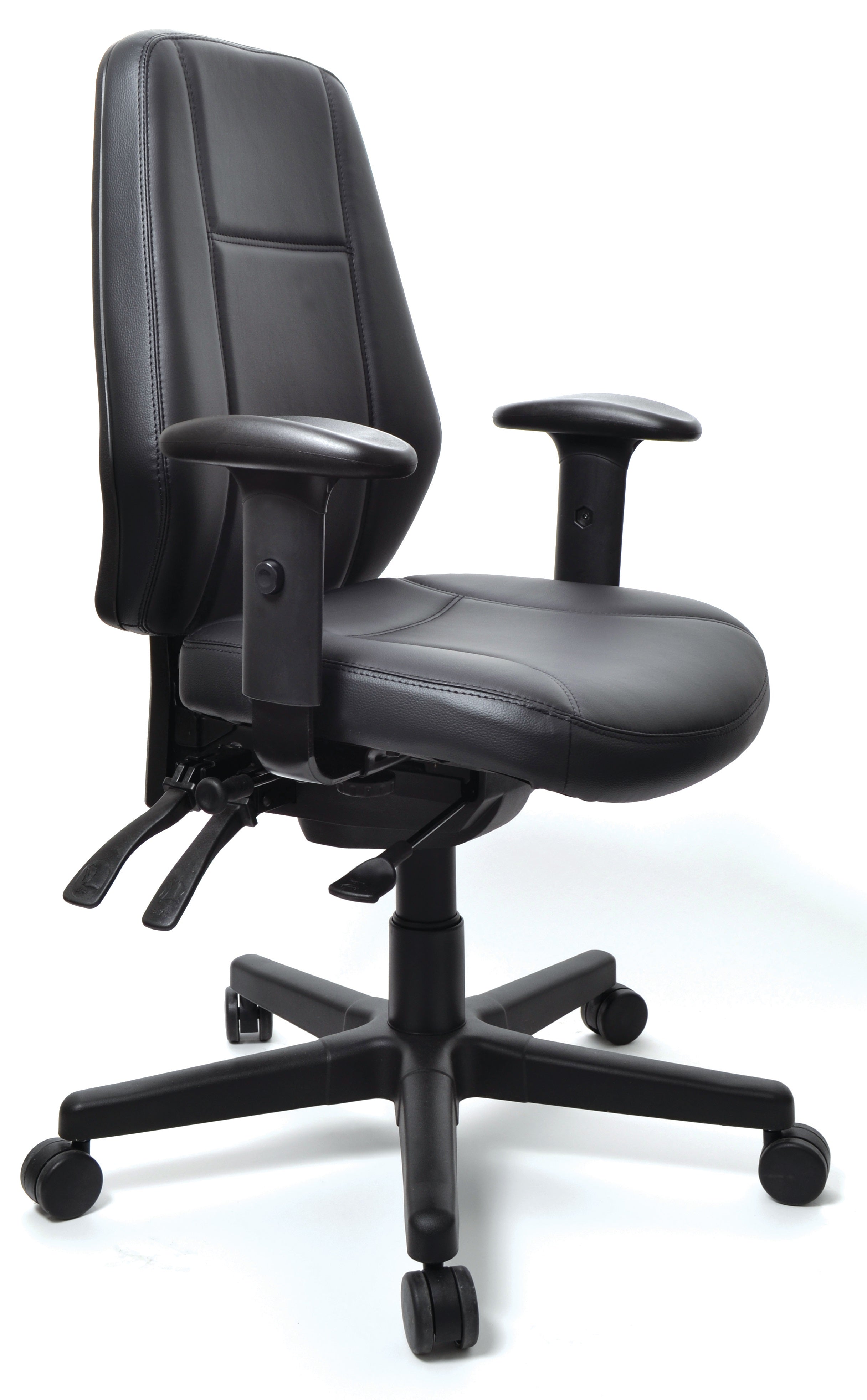 Buro Aura Ergo + Highback Executive Office Chair in Black PU Leather