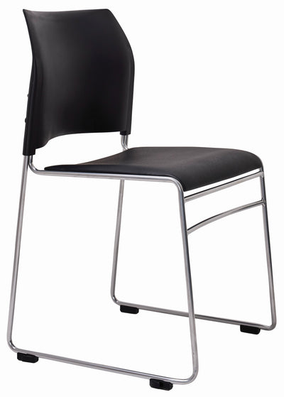 Buro Maxim Sled Base Chair with Reflective Silver Frame - 2 Colour Options