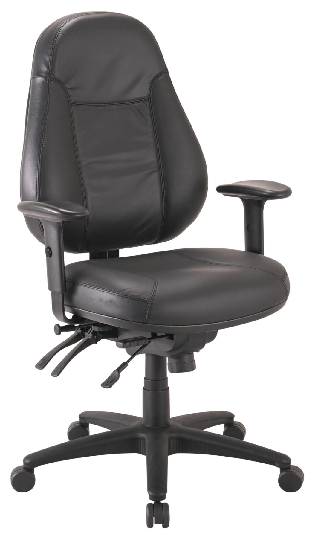 Buro Persona 24/7 Executive Office Chair in Black Leather - 2 Base Options