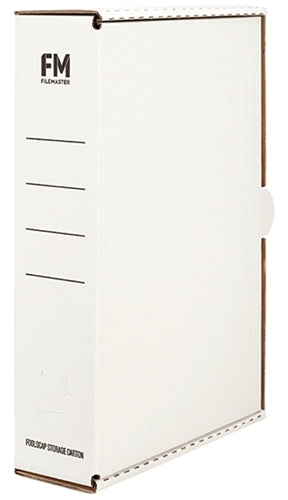 FM Foolscap Printed White File Box - 25 Pack