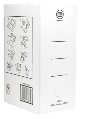 FM Jumbo Foolscap White Storage Box - 5 Pack