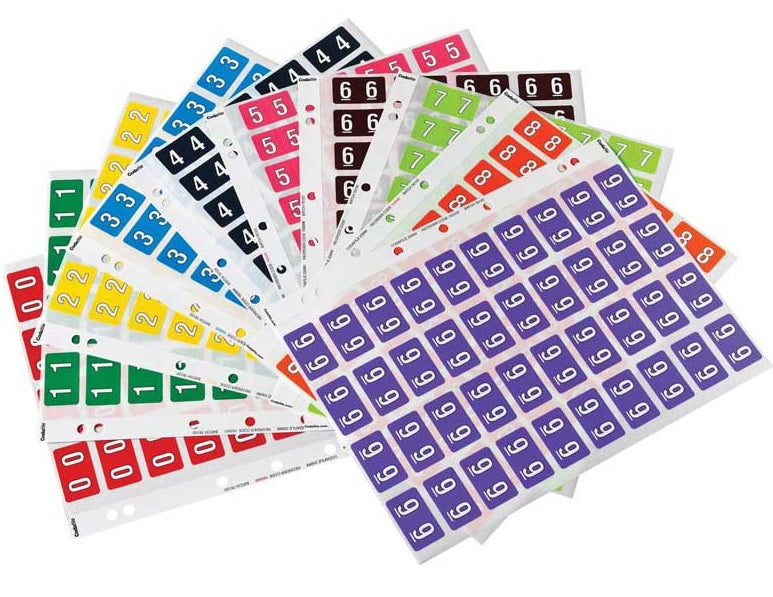 Codafile 5 Sheet Packs of Numeric Labels - Same Character