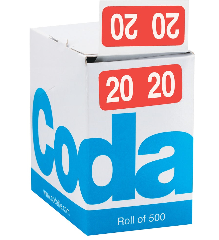 Codafile Roll of Coloured Year Labels - 500