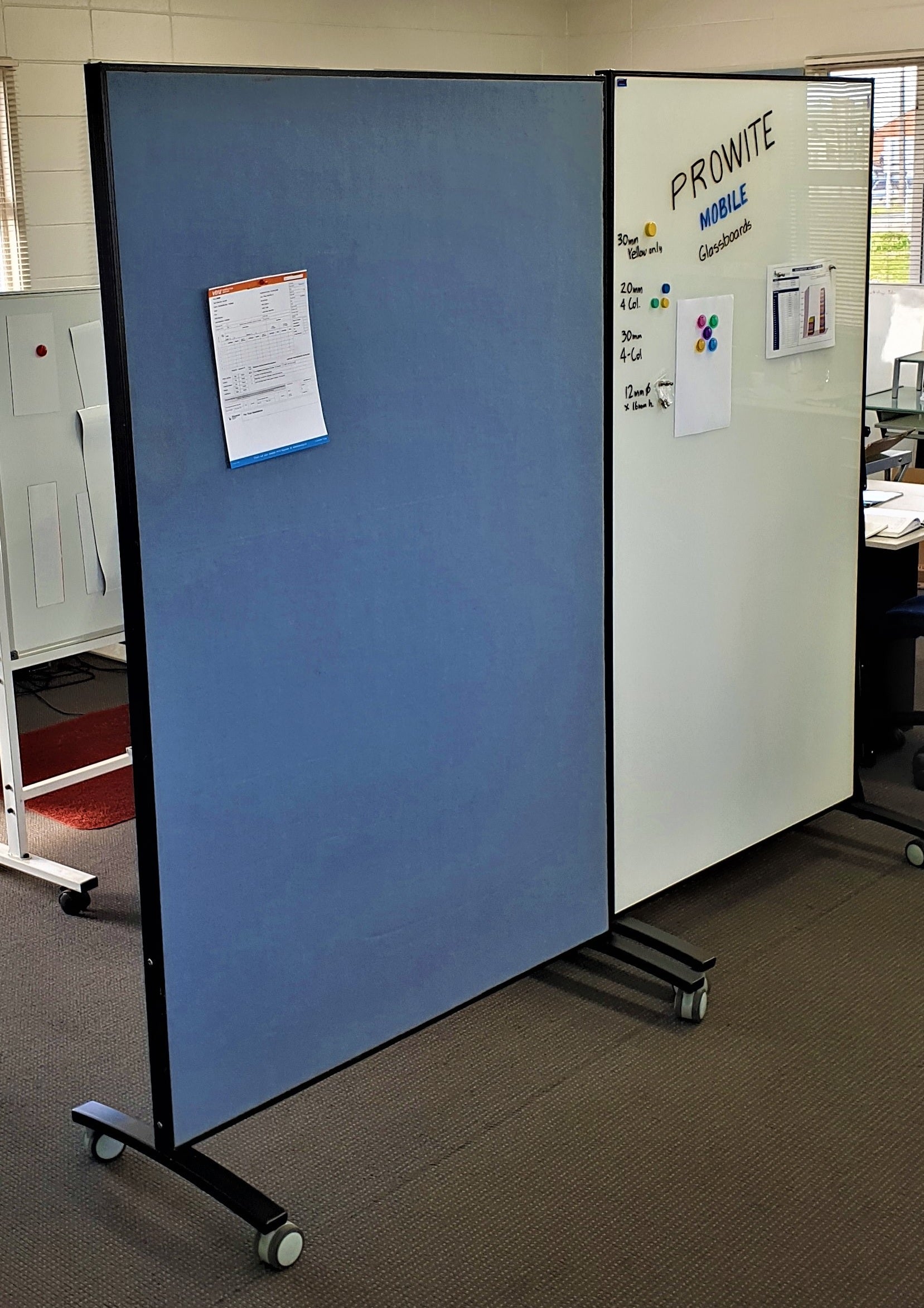 Convo Double-sided Mobile Pin board Room Divider - 8 Colours