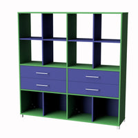Storage Unit with Cubbyholes & Drawers - 2 Sizes
