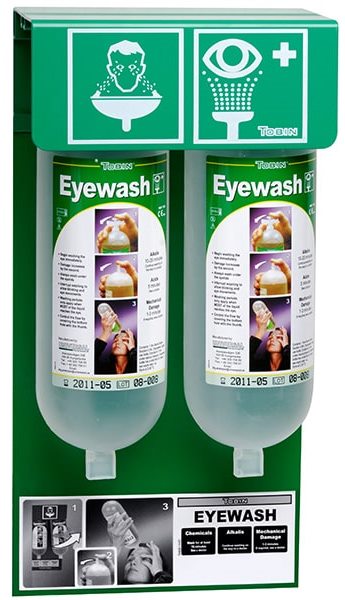 Tobin Eyewash in Wall-mounting Stand with 2 Bottles