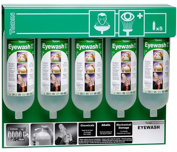 Tobin Eyewash in Wall-mounting Stand with 5 Bottles