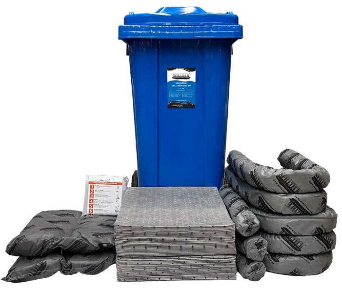 SpillTech Universal Spill Kit Wheelie Bin - 120 Litres