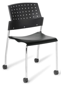 550 4-Leg Chair with Castors - with Upholstered Seat and Back Options