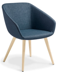Barker Visitor Chair with Timber Base - 4 Base Options