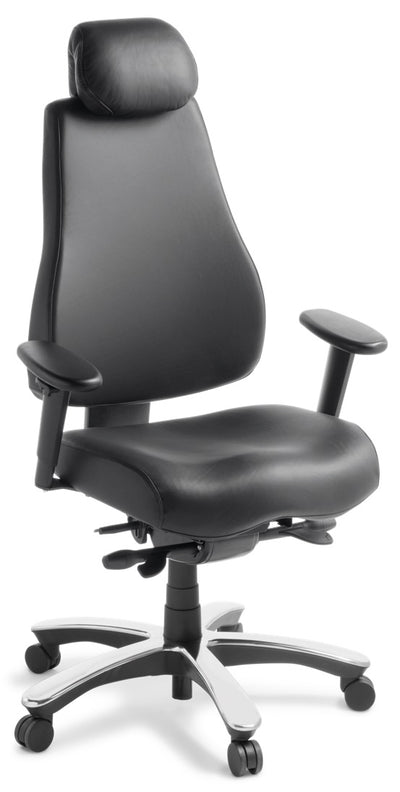 Control Executive Chair in Black Leather
