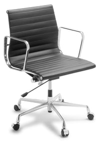 Eames Classic Midback Executive Chair in Black Leather Look PU Vinyl