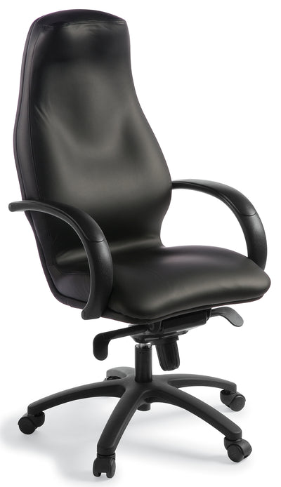 Silhouette Executive Office Chair in Black Leather - 7 Sizes