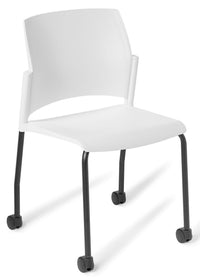 Spring 4-Leg Chair with Castors - with Upholstered Seat and Back Options