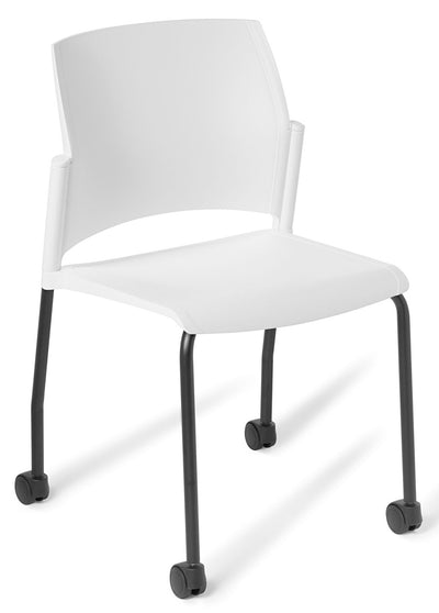 Spring 4-Leg Chair with Castors - with Upholstered Seat and Back Options