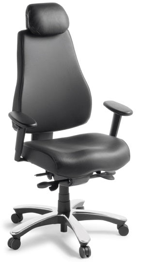 Control Executive Chair in Black Leather