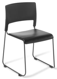 Slim Cafeteria Chair with Black Vinyl Seat - 2 Colours