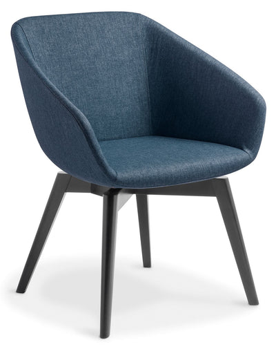 Barker Visitor Chair with Timber Base - 4 Base Options