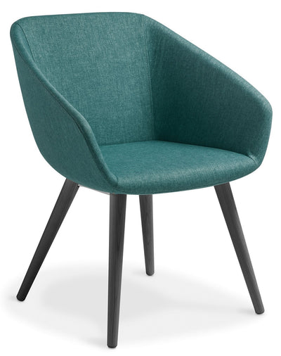 Barker Visitor Chair with Timber Base - 4 Base Options